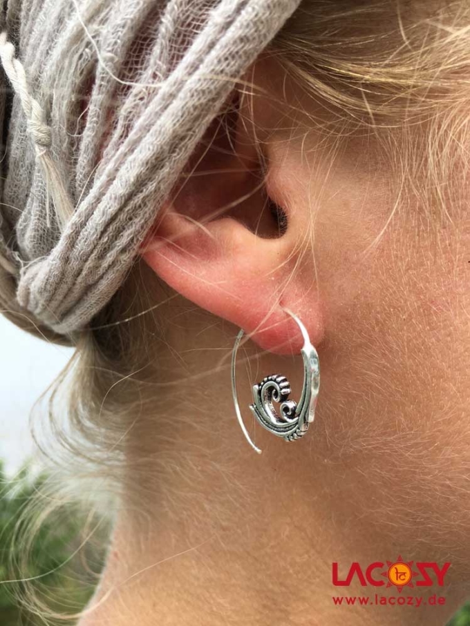 kleine Creolen WAVE  Silber – Bild 3