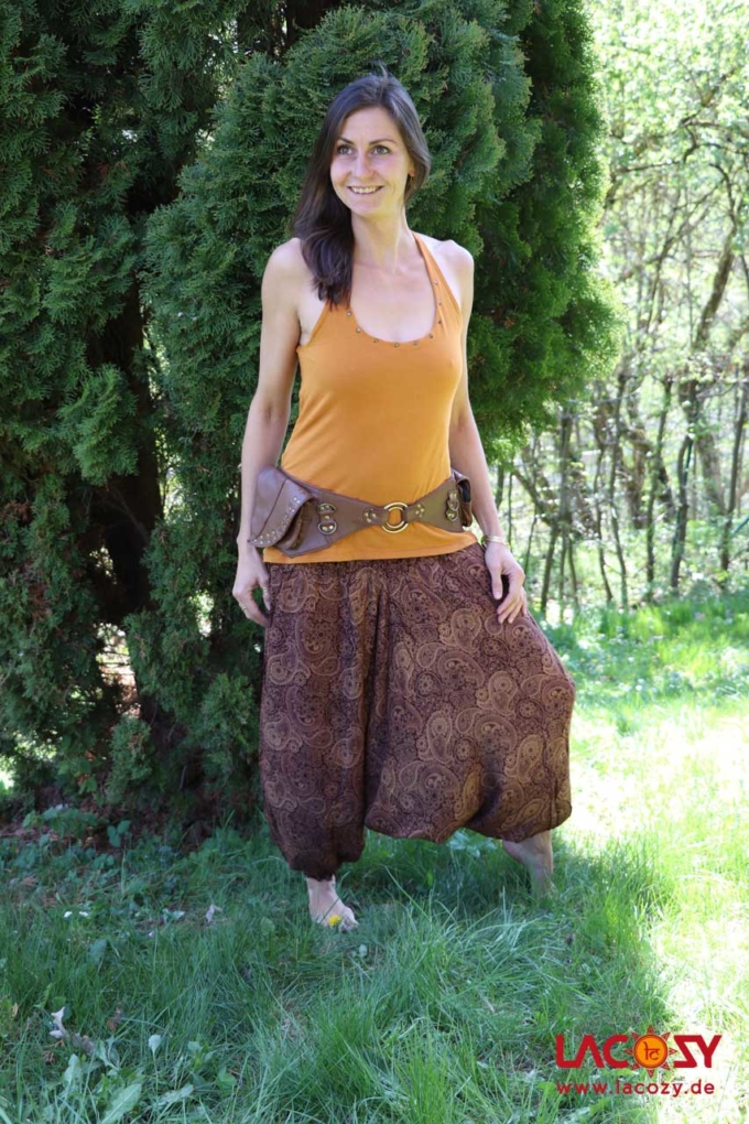 Alibaba Haremshose Hosenkleid Damen | Braun – Bild 6