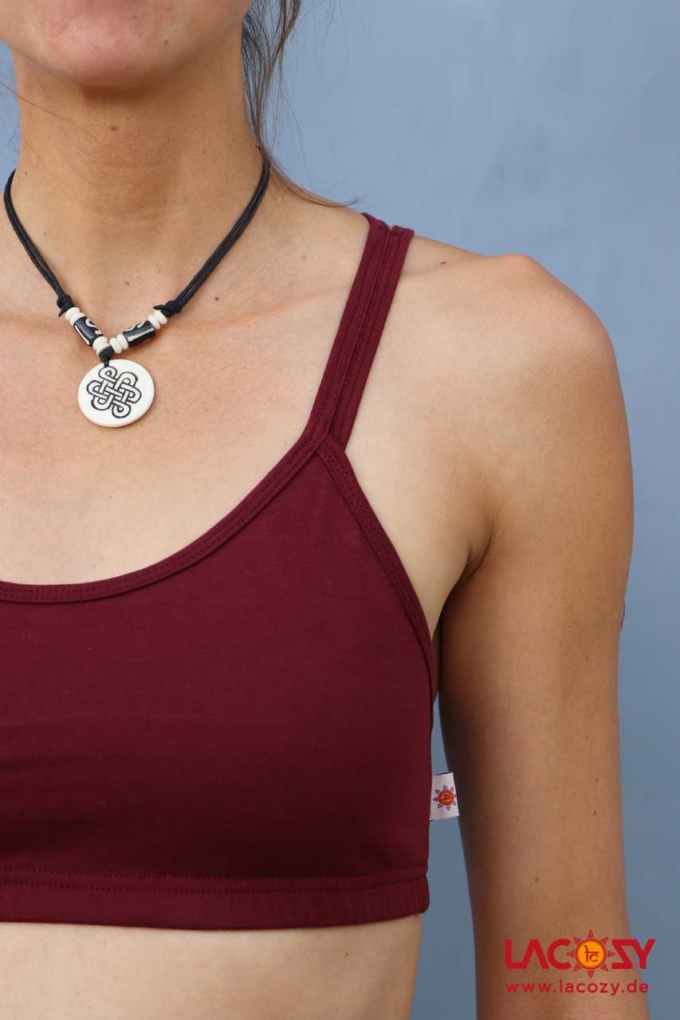 Yoga Top CROSS Bustier Oberteil Bordeaux – Bild 6