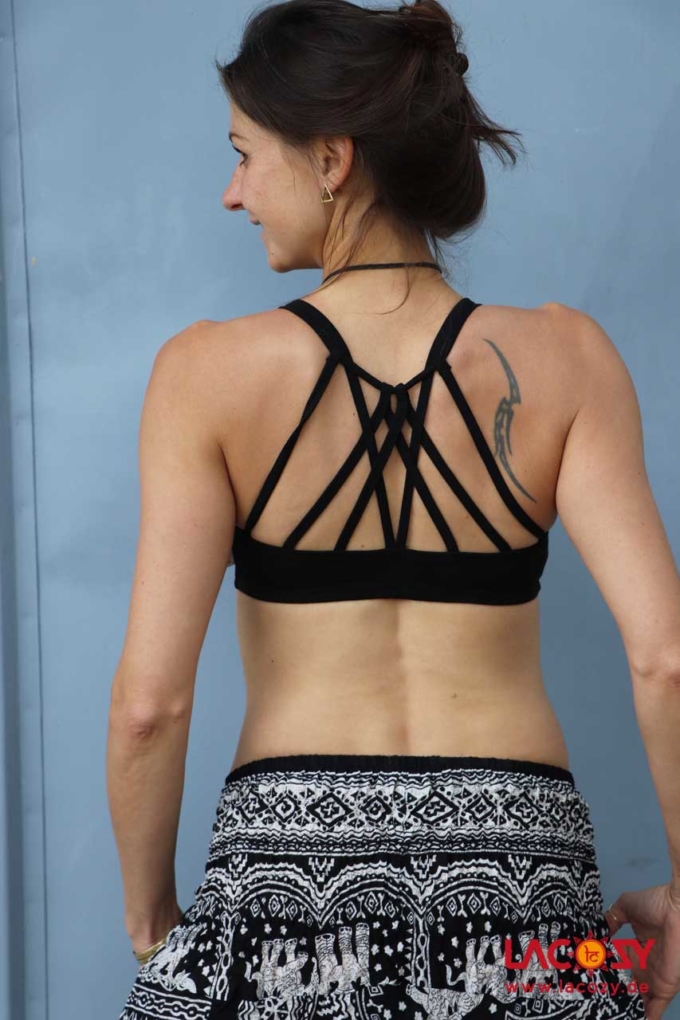 Yoga Top SKY Bustier Oberteil Schwarz – Bild 4