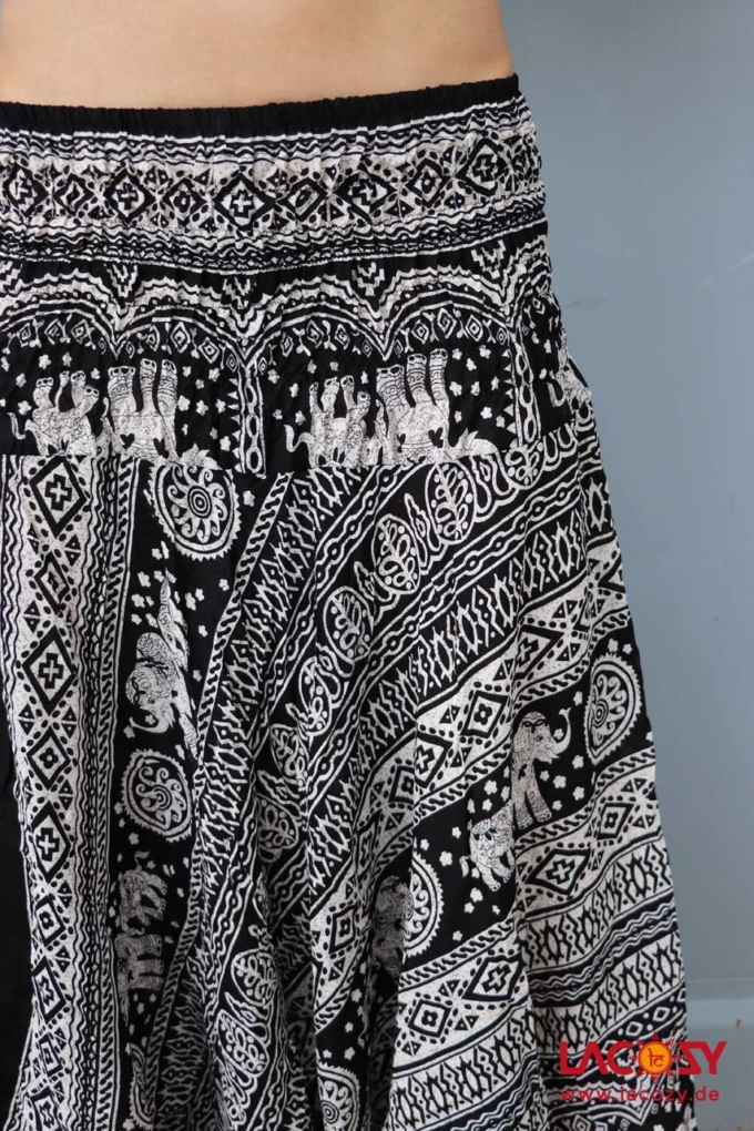 Alibaba Haremshose Hosenkleid Damen Schwarz | Weiß – Bild 5