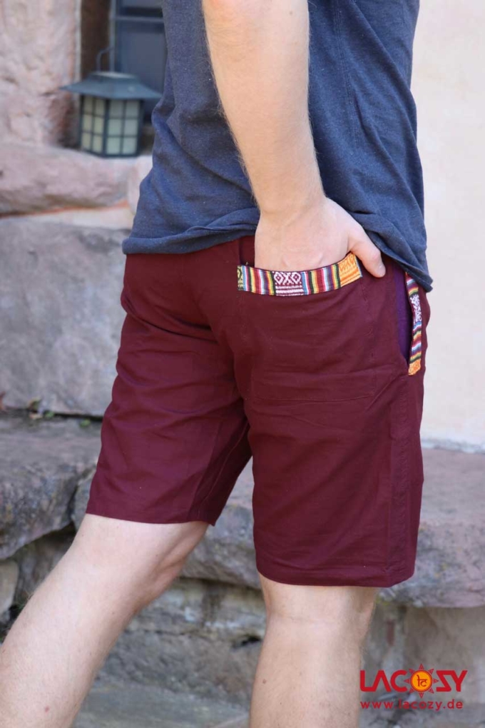 Freizeithose ETHNIC Herrenhose Herren | Aubergine – Bild 5