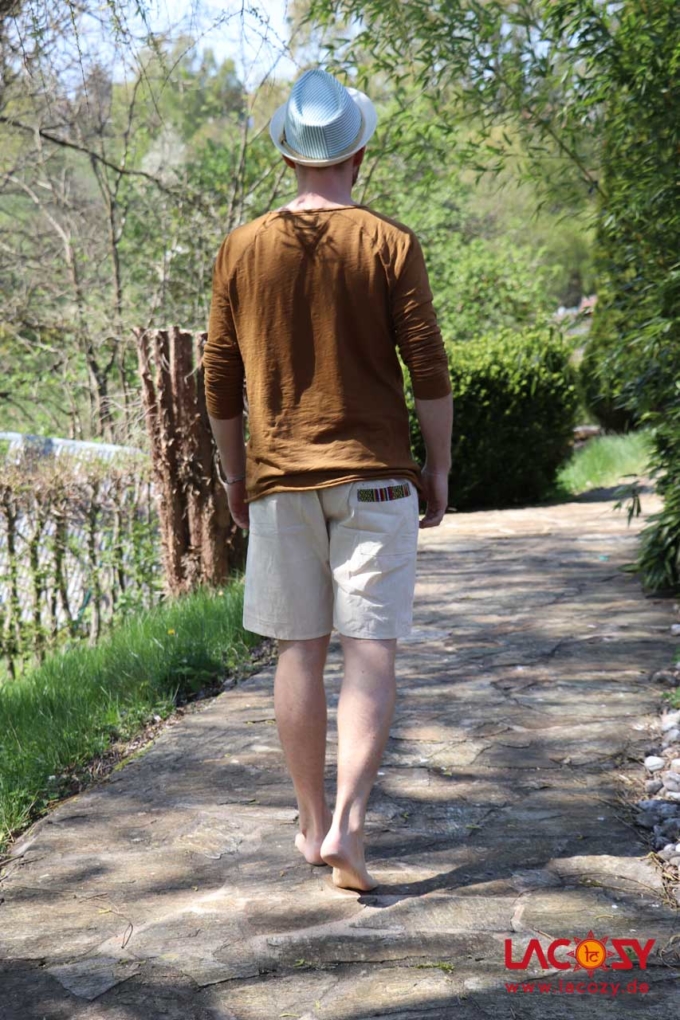 Freizeithose ETHNIC Herrenhose Herren Natur – Bild 4