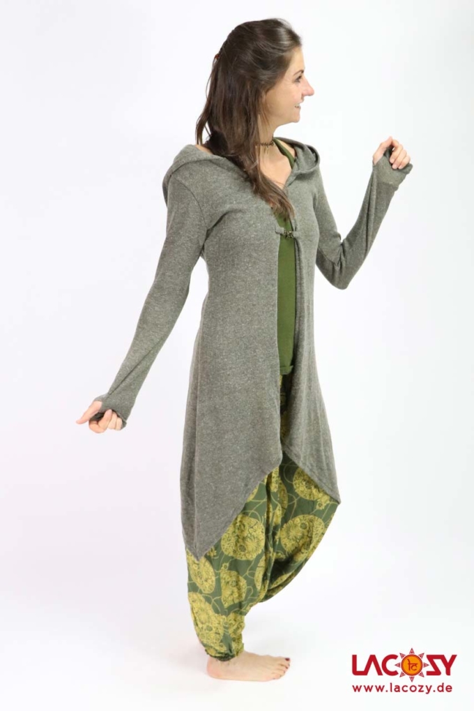 Strickjacke COZY Cardigan *Grün-Grau* – Bild 3