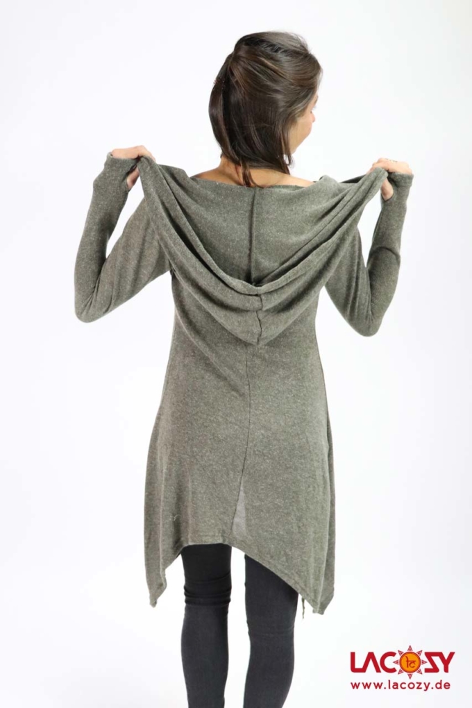 Strickjacke COZY Cardigan *Grün-Grau* – Bild 7