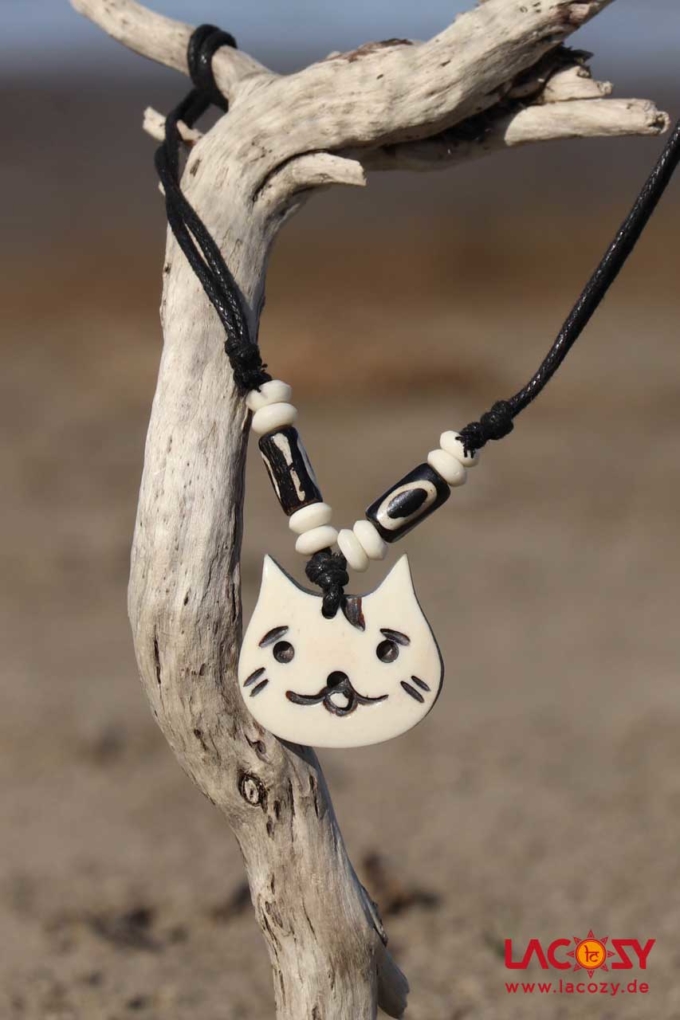 Kette MIEZE | Yak Knochen | Weiss