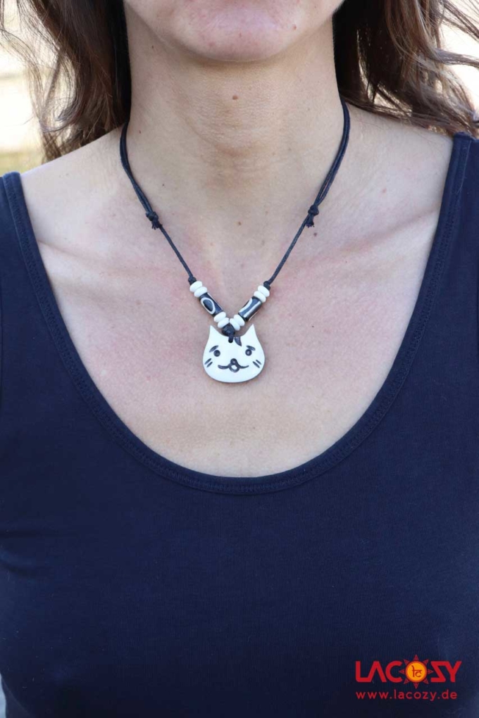 Kette MIEZE | Yak Knochen | Weiss – Bild 2
