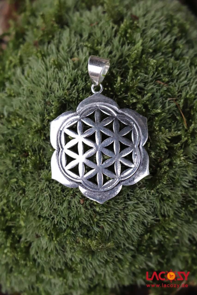 Lebensblume in Lotus Anhänger | Silber – Bild 2