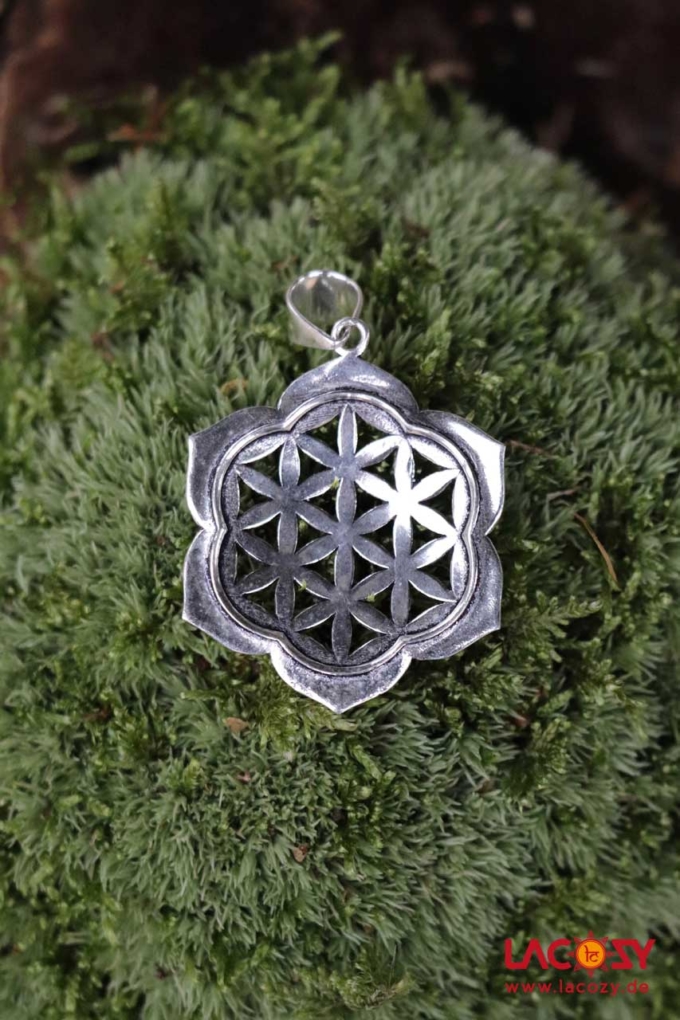 Lebensblume in Lotus Anhänger | Silber – Bild 3