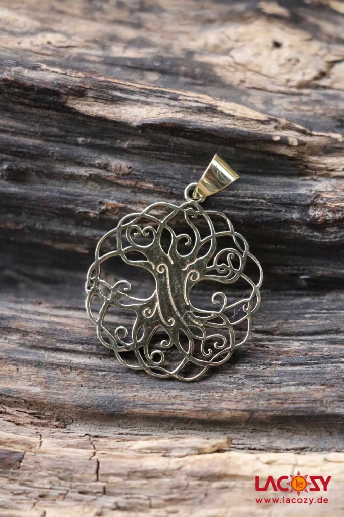 Filigraner WELTENBAUM Anhänger | Yggdrasil | Gold