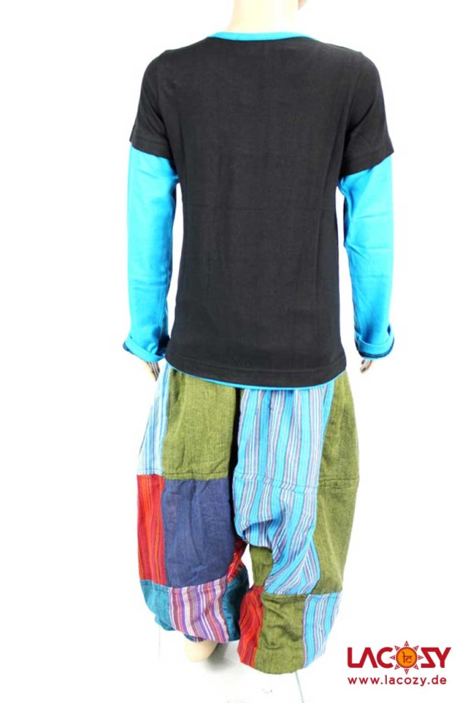 Kids Longsleeve Unisex Blau | Schwarz – Bild 2