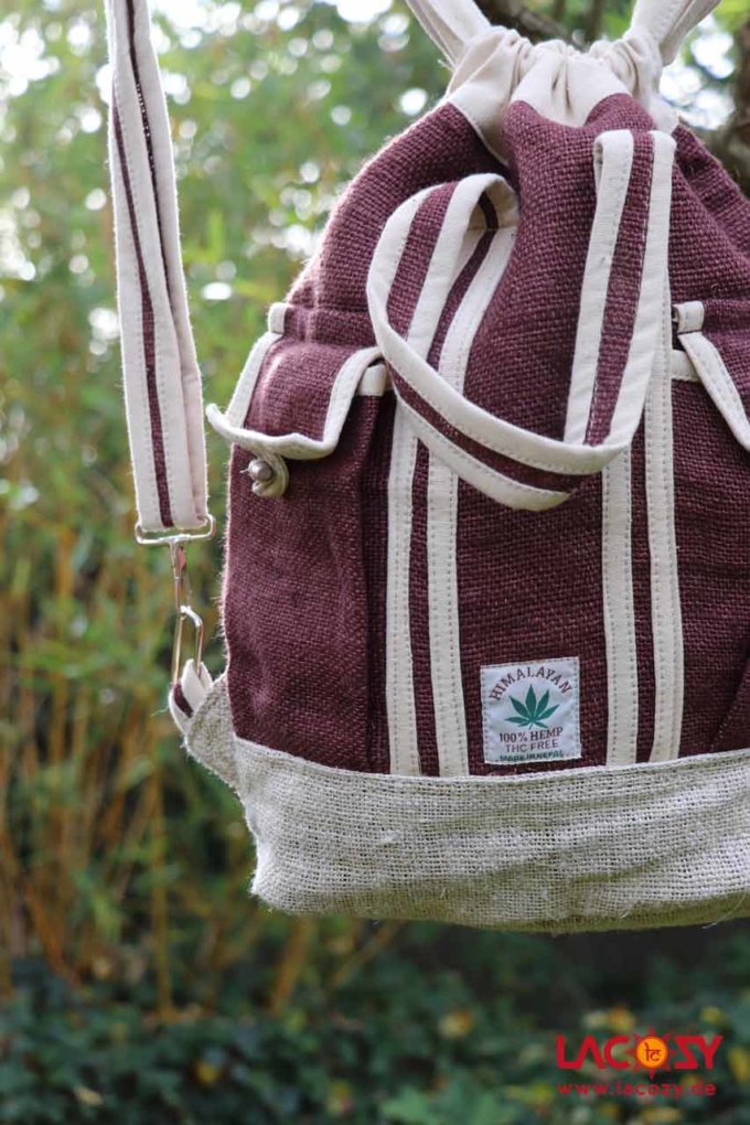 Hanf Rucksack TAYRON Hanftasche Unisex braun | natur – Bild 5
