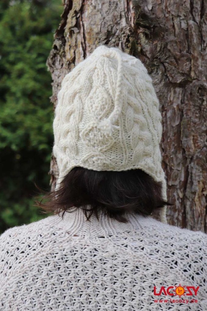 gefütterte Wollmütze AYO Unisex Creme – Bild 4