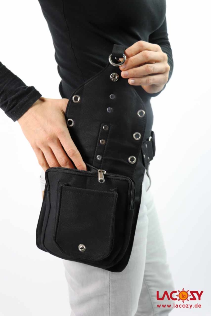 Gürteltasche Bauchtasche Unisex | Schwarz Silber – Bild 2