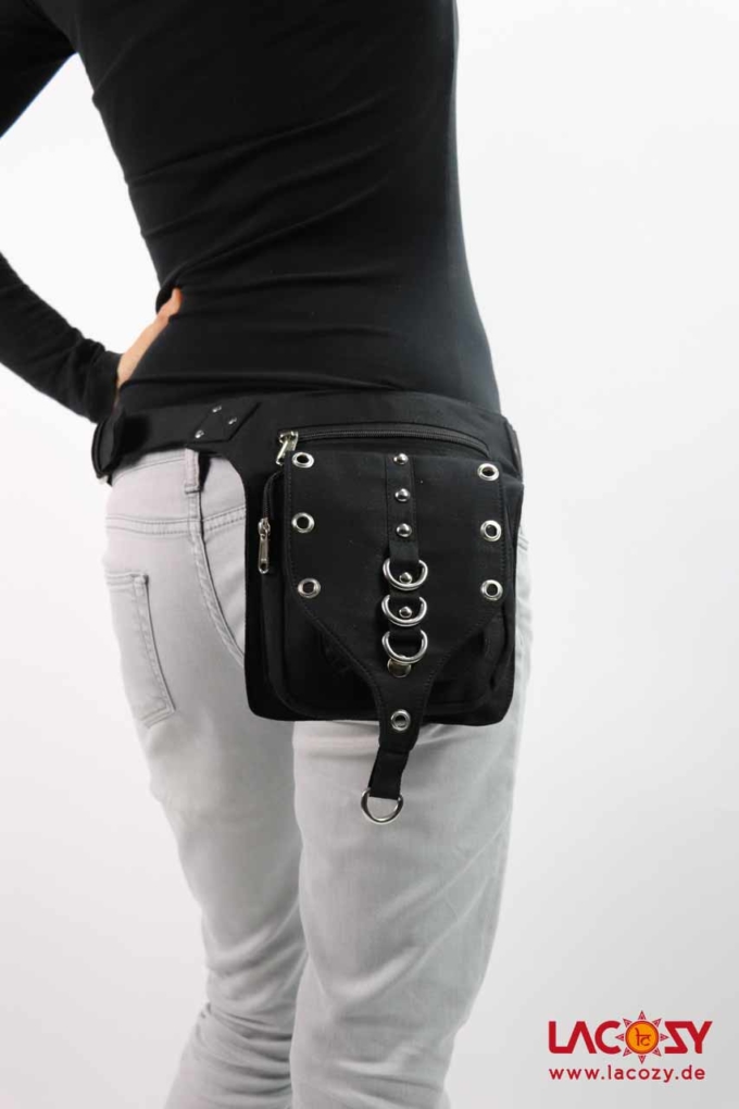 Gürteltasche Bauchtasche Unisex | Schwarz Silber – Bild 3