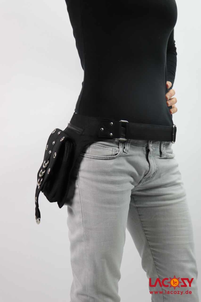 Gürteltasche Bauchtasche Unisex | Schwarz Silber – Bild 4