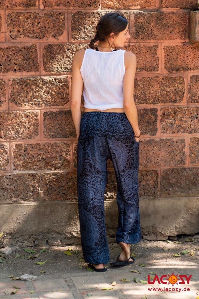 Pumphose BLUE MANDALA Yogahose | Blau-Schwarz – Bild 2