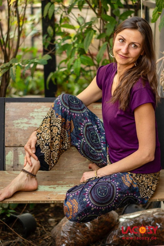 Luftige Pumphose SHIVA Yogahose Damen Grau