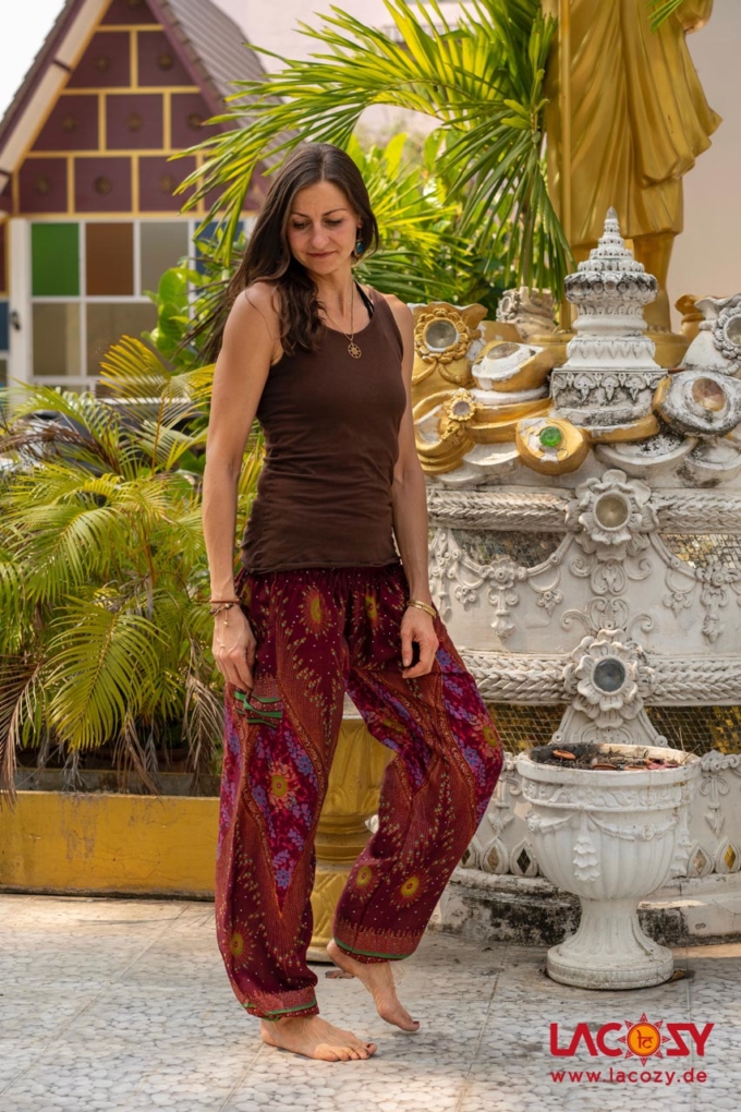 Luftige Pumphose ASIAN SUN Yogahose | Bordeaux