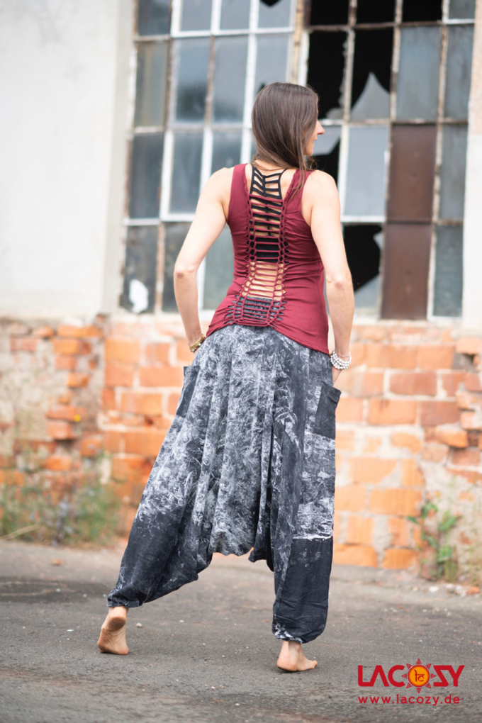 Weiche Haremshose ANI Unisex | Schwarz – Bild 2