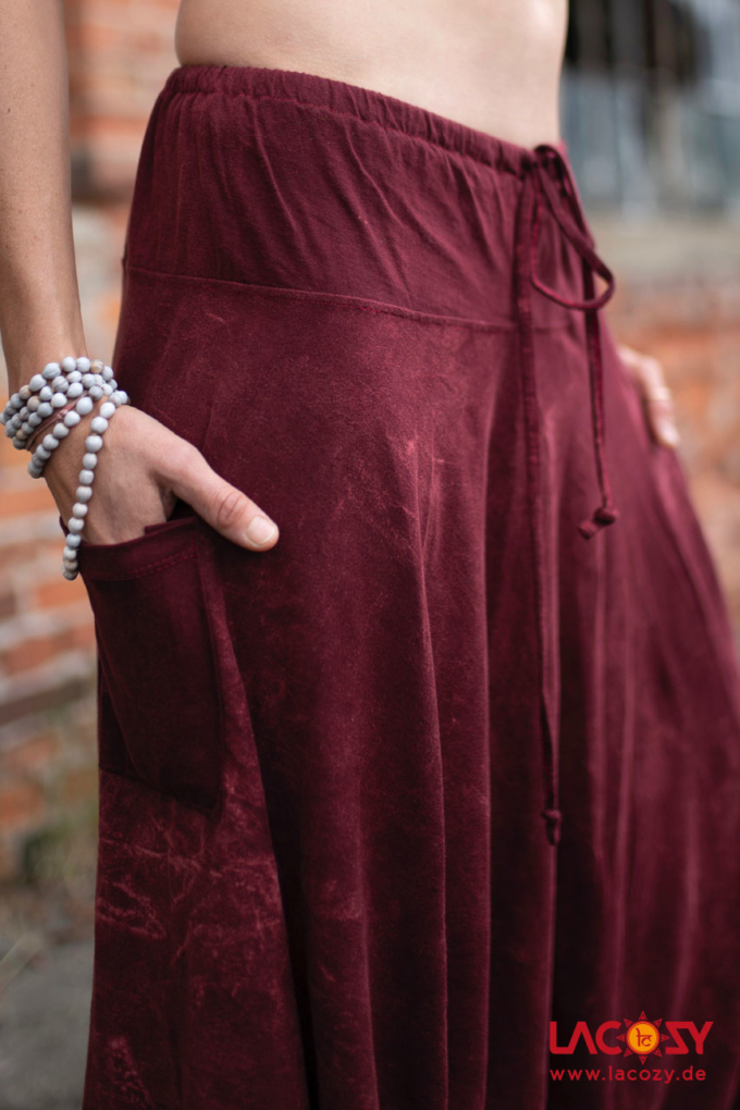 Weiche Haremshose ANI Unisex | Weinrot – Bild 5