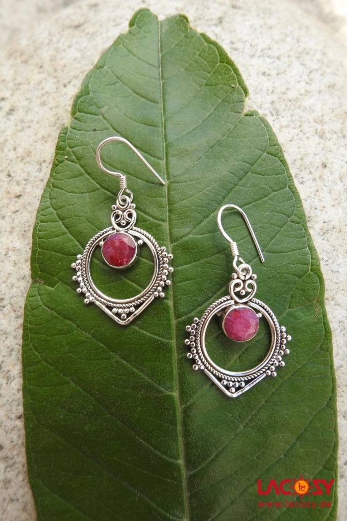 Ohrringe RUBY  925 Silber