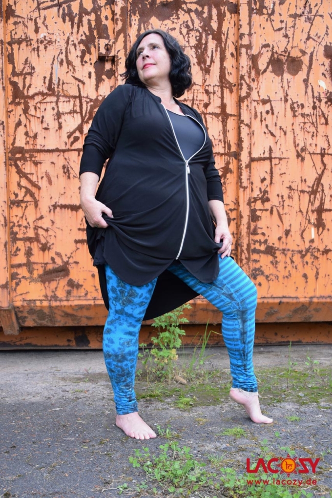 Leggings M- XXL Batikleggings Damen Petrol