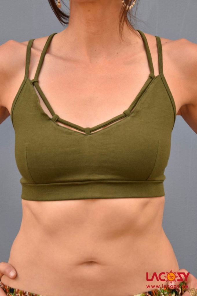 Yoga Top RIO Bustier Oberteil | KHAKI – Bild 3
