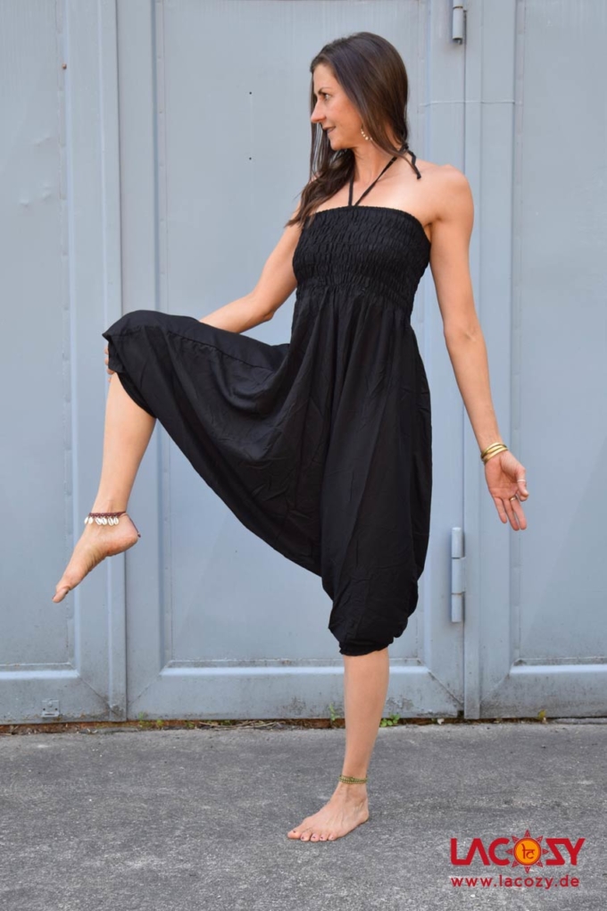 Haremshose Hosenkleid UNI Damen Schwarz