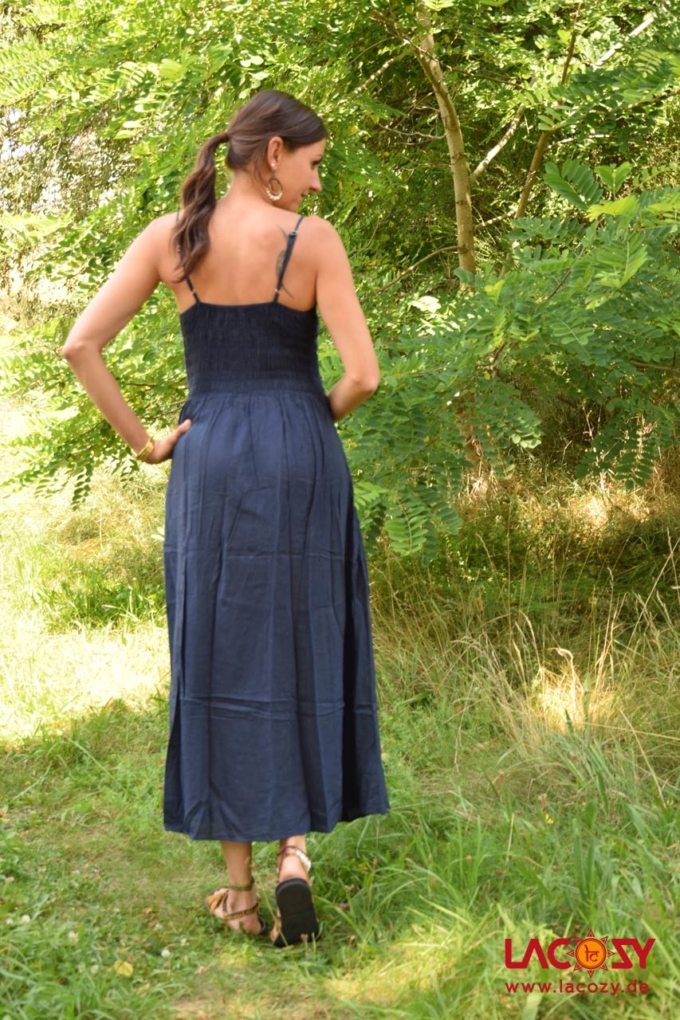 Langes Kleid PRANA Sommerkleid Damen Dunkelblau – Bild 5