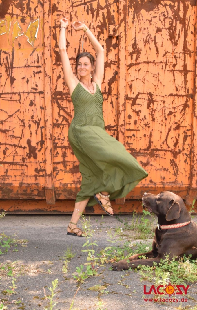 Langes Kleid PRANA Sommerkleid Damen Khaki – Bild 4