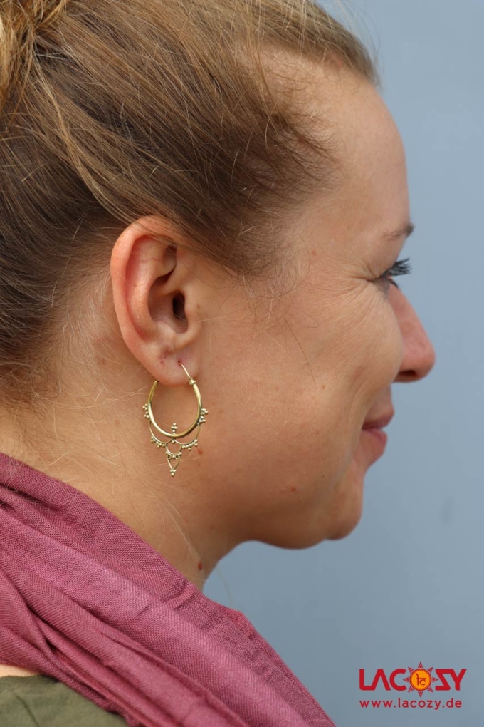 filigrane Kreolen Ohrhänger Gold – Bild 3