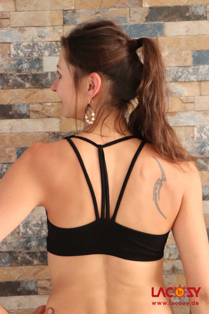 Yoga Top DIAMONDS Bustier Oberteil Schwarz