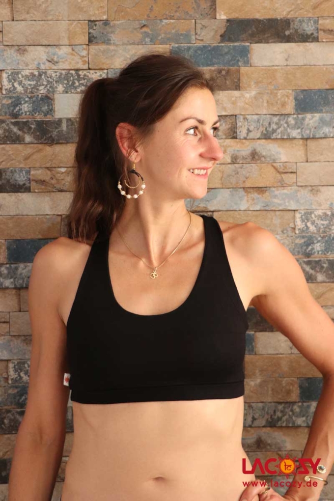 Yoga Top DIAMONDS Bustier Oberteil Schwarz – Bild 2