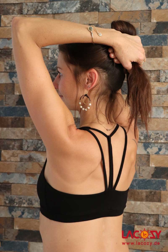 Yoga Top DIAMONDS Bustier Oberteil Schwarz – Bild 3