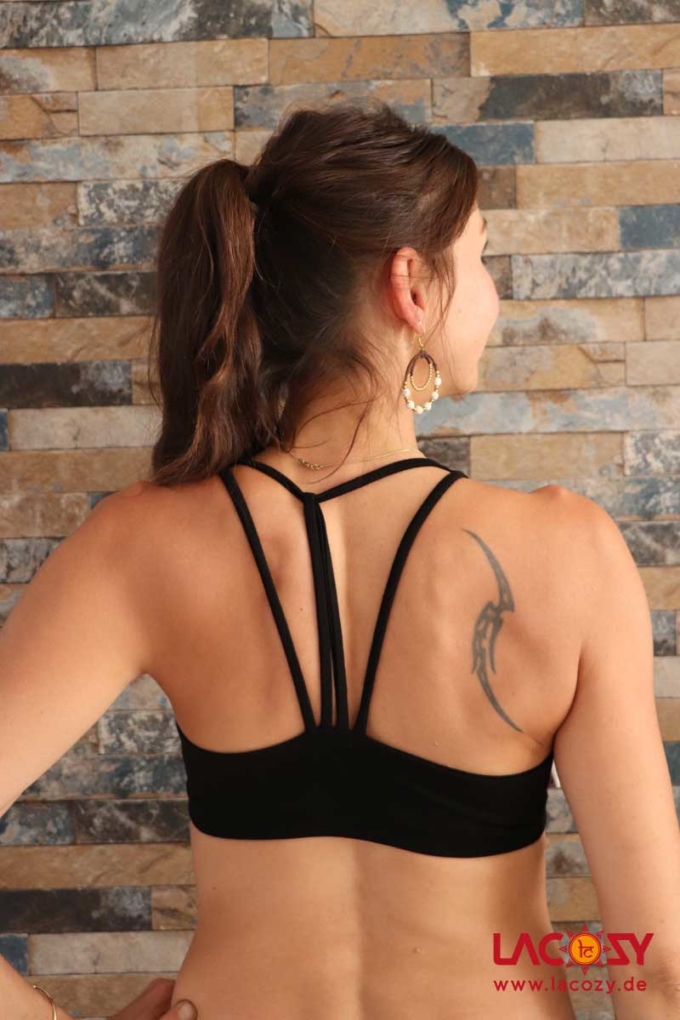 Yoga Top DIAMONDS Bustier Oberteil Schwarz – Bild 4