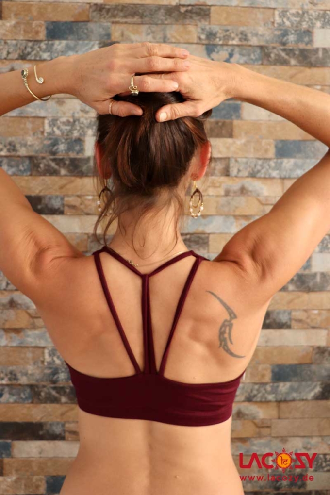 Yoga Bustier Top DIAMONDS / Aubergine – Bild 5