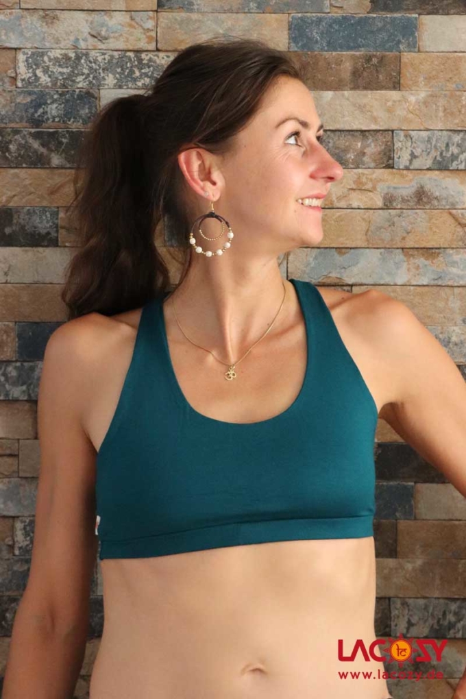 Yoga Top DIAMONDS Bustier Oberteil | Petrol – Bild 5