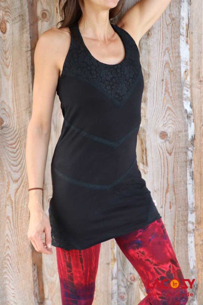 Spitzentop / Minikleid MAITREYA mit Bustier Schwarz
