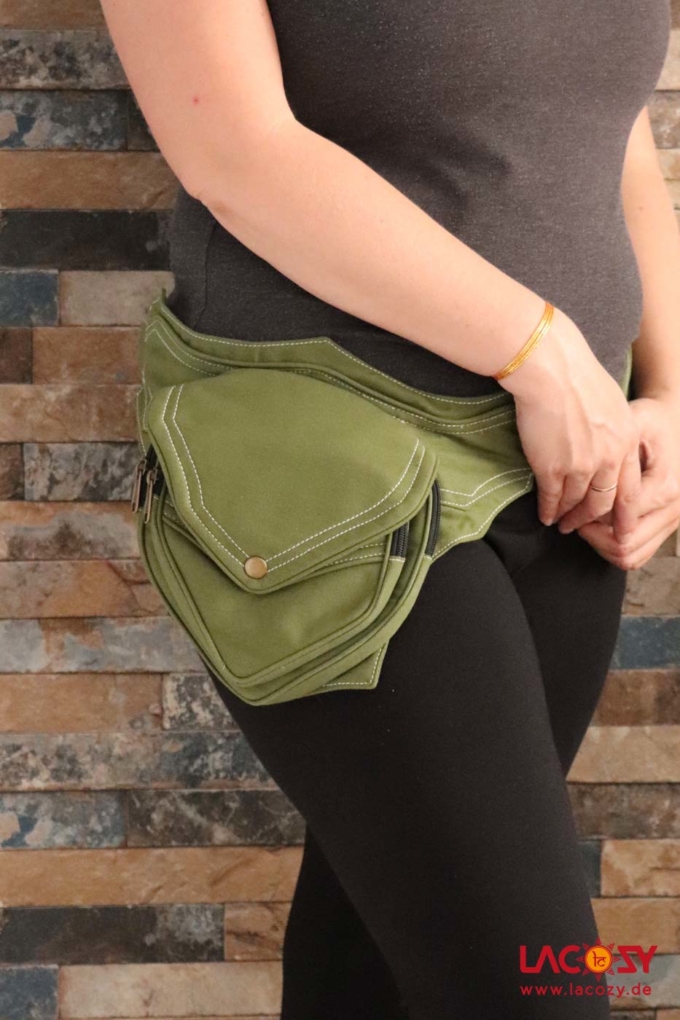 Gürteltasche GRACE Unisex grün | creme – Bild 2