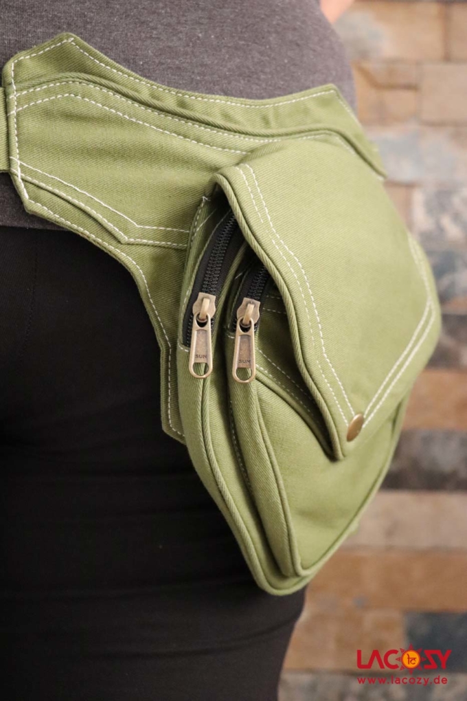 Gürteltasche GRACE Unisex grün | creme – Bild 4