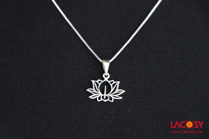 Silberkette mit LOTUS Anhänger  Silber – Bild 3