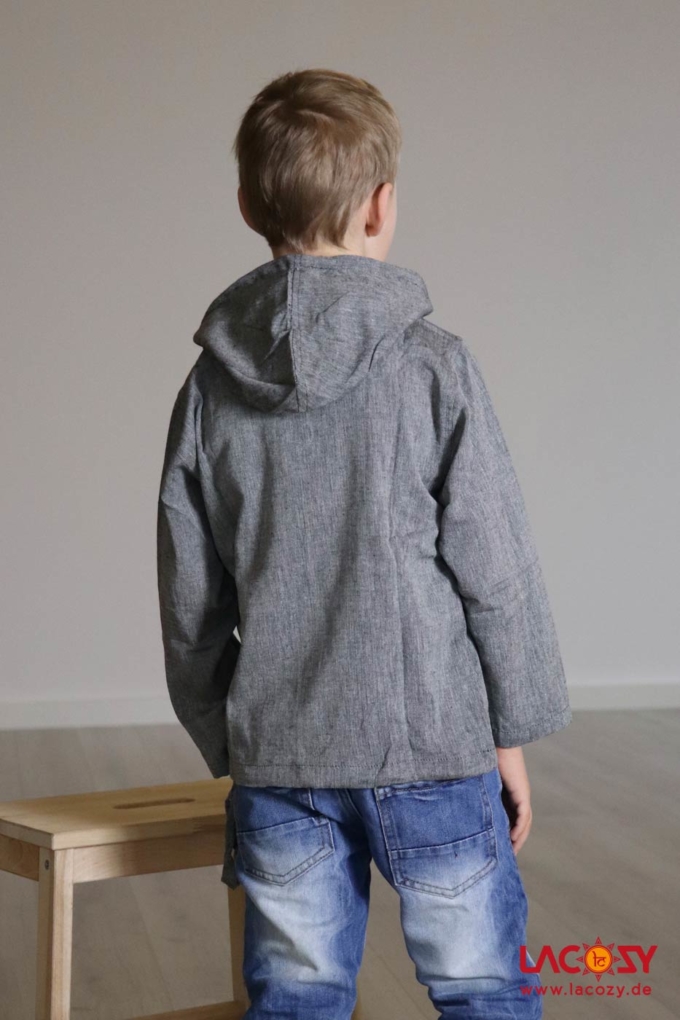 Kinder Hemd Fisherman Kurtha für Kids Grau – Bild 3