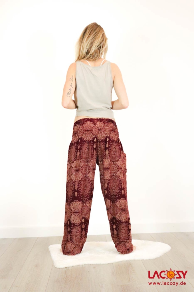 Geschmeidige Pumphose Yogahose PAISLEY | Bordeaux – Bild 4