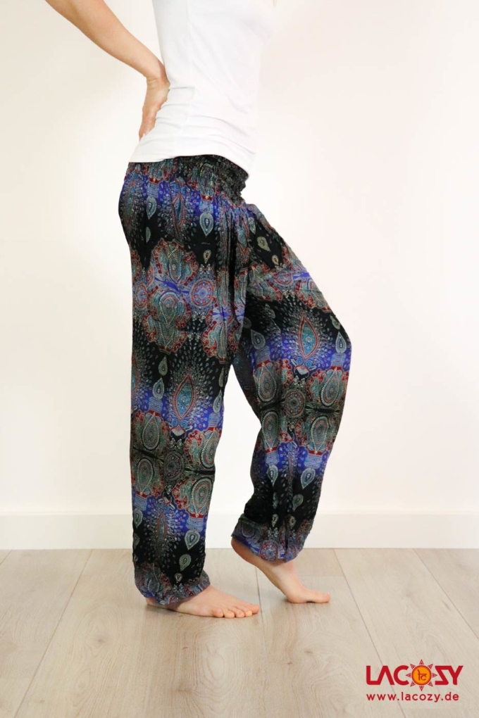 Luftige Pumphose mit Paisleymuster Yogahose Schwarz | Dunkelblau – Bild 3