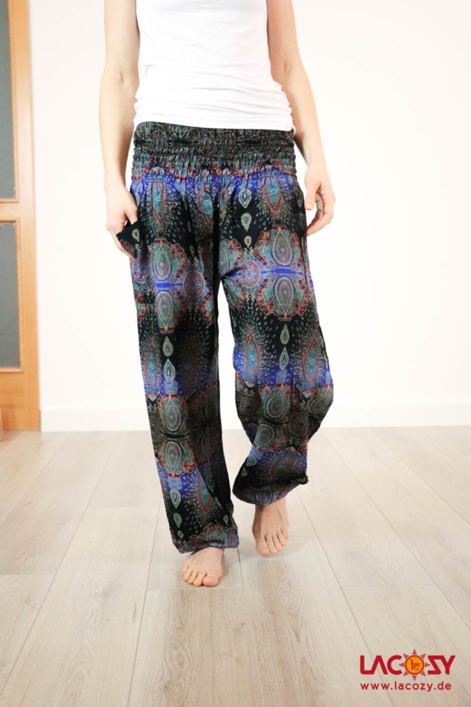 Luftige Pumphose mit Paisleymuster Yogahose Schwarz | Dunkelblau – Bild 5