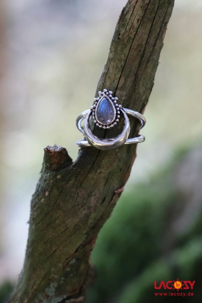 SHIVA MOON Silberring mit Labradorit – Bild 2