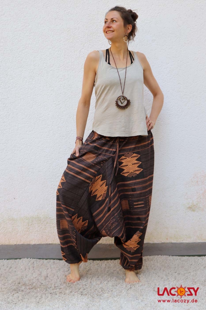 Unisex Haremshose AZTECI | Braun – Bild 4