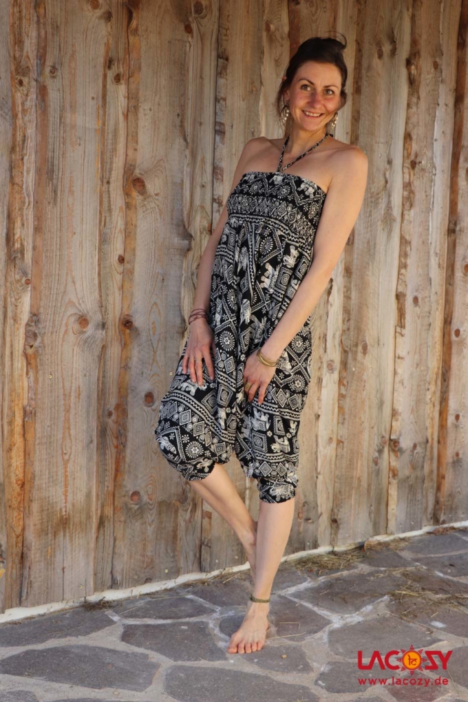 Haremshose  Hosenkleid ELEFANTS Schwarz | Weiß – Bild 5