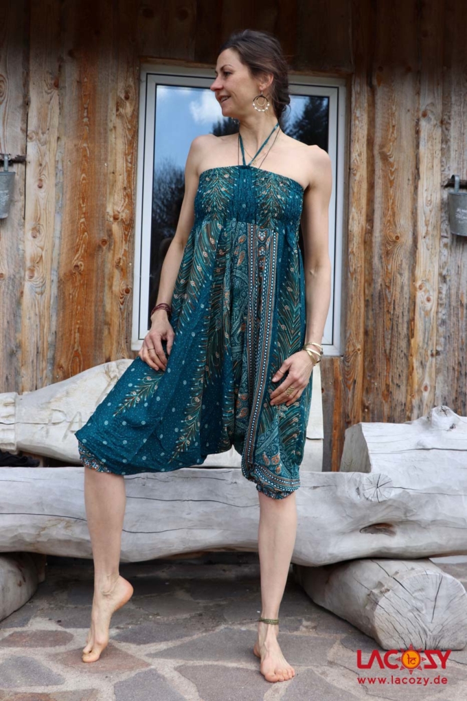 Haremshose Hosenkleid ORIENTAL FEATHERS Türkis – Bild 6